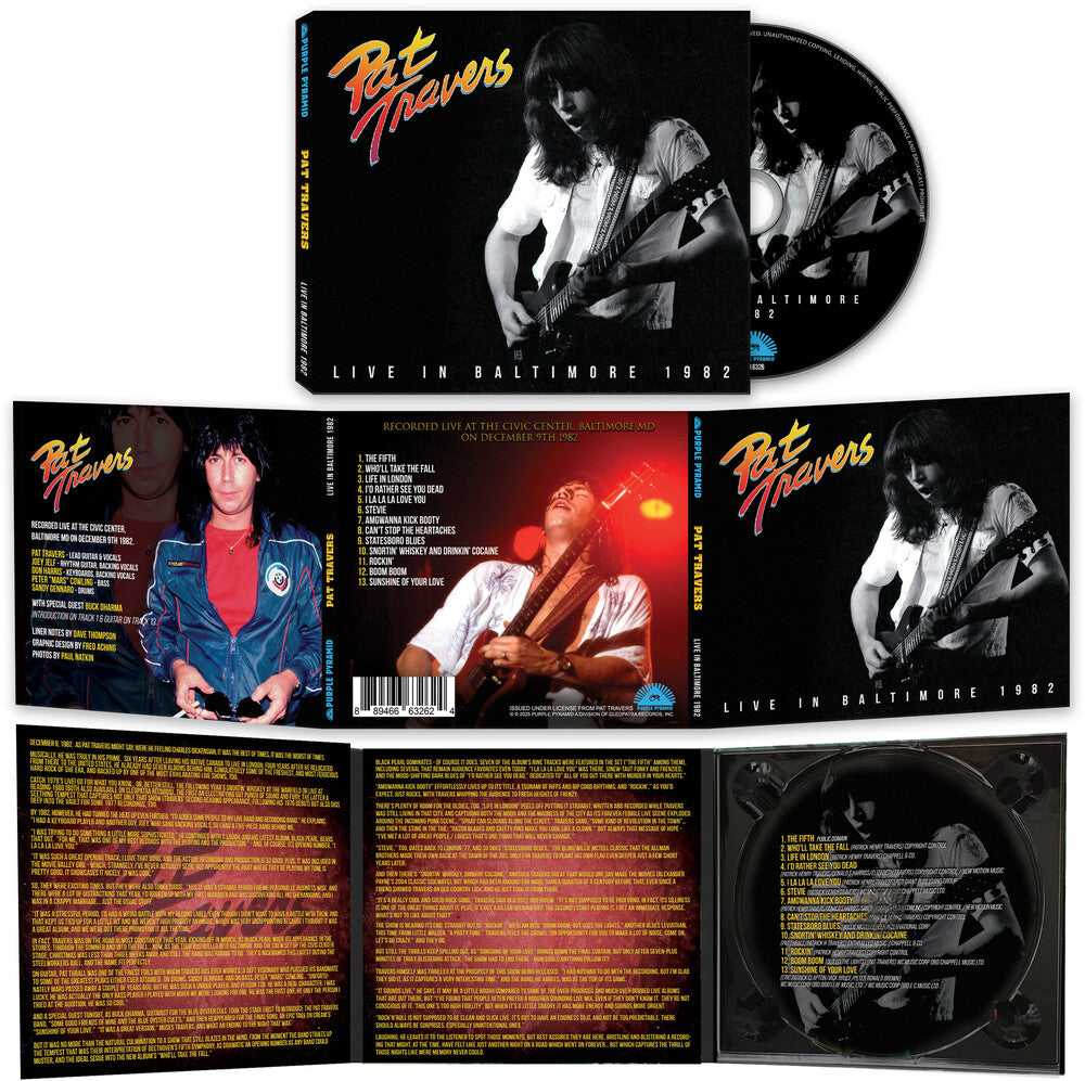 the album cover for Pat Travers - Live In Baltimore 1982 [Compact disc]