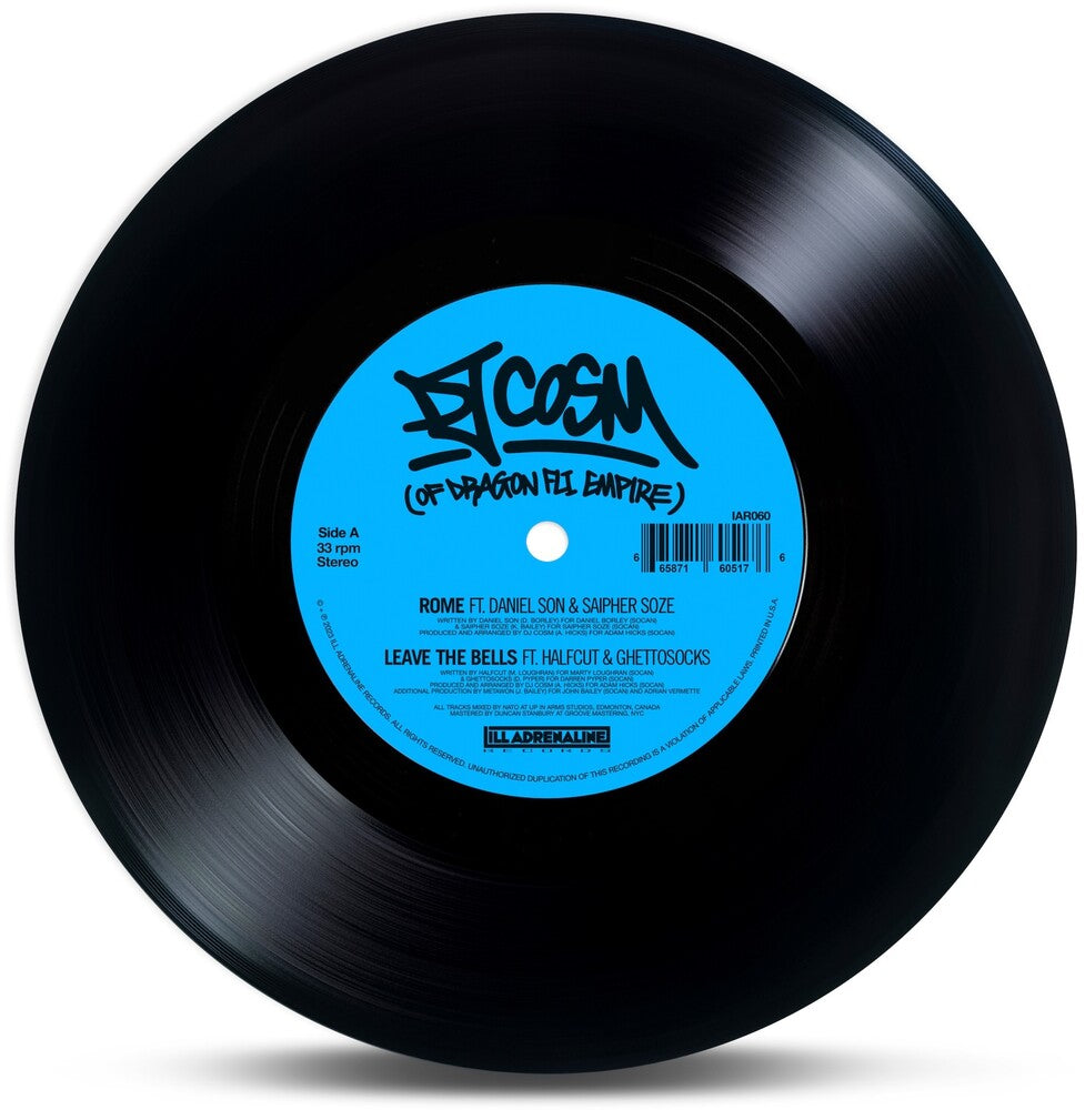 the album cover for DJ Cosm - Rome / Leave the Bells / All or Nothing