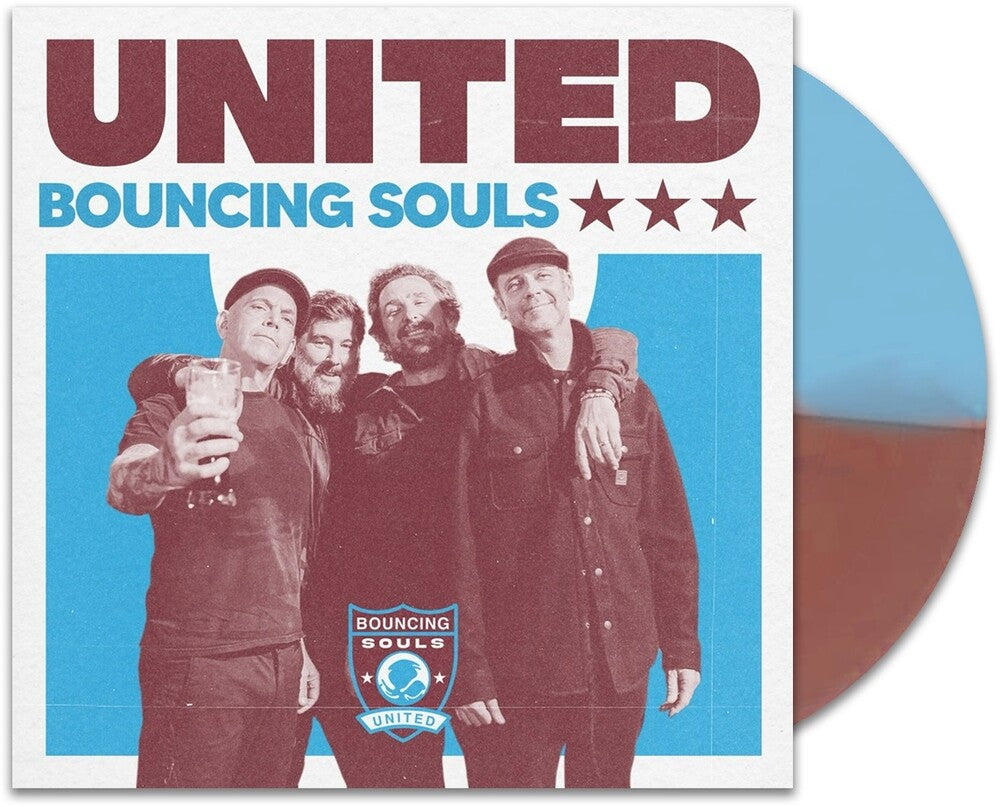 the album cover for The Bouncing Souls - UNITED [Maroon & Blue Colored Vinyl]