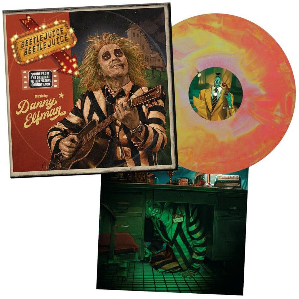Danny Elfman - Beetlejuice Beetlejuice (Original Soundtrack) - Limited Australian Exclusive Pink & Yellow Colored Vinyl [LP] Vinyl Record