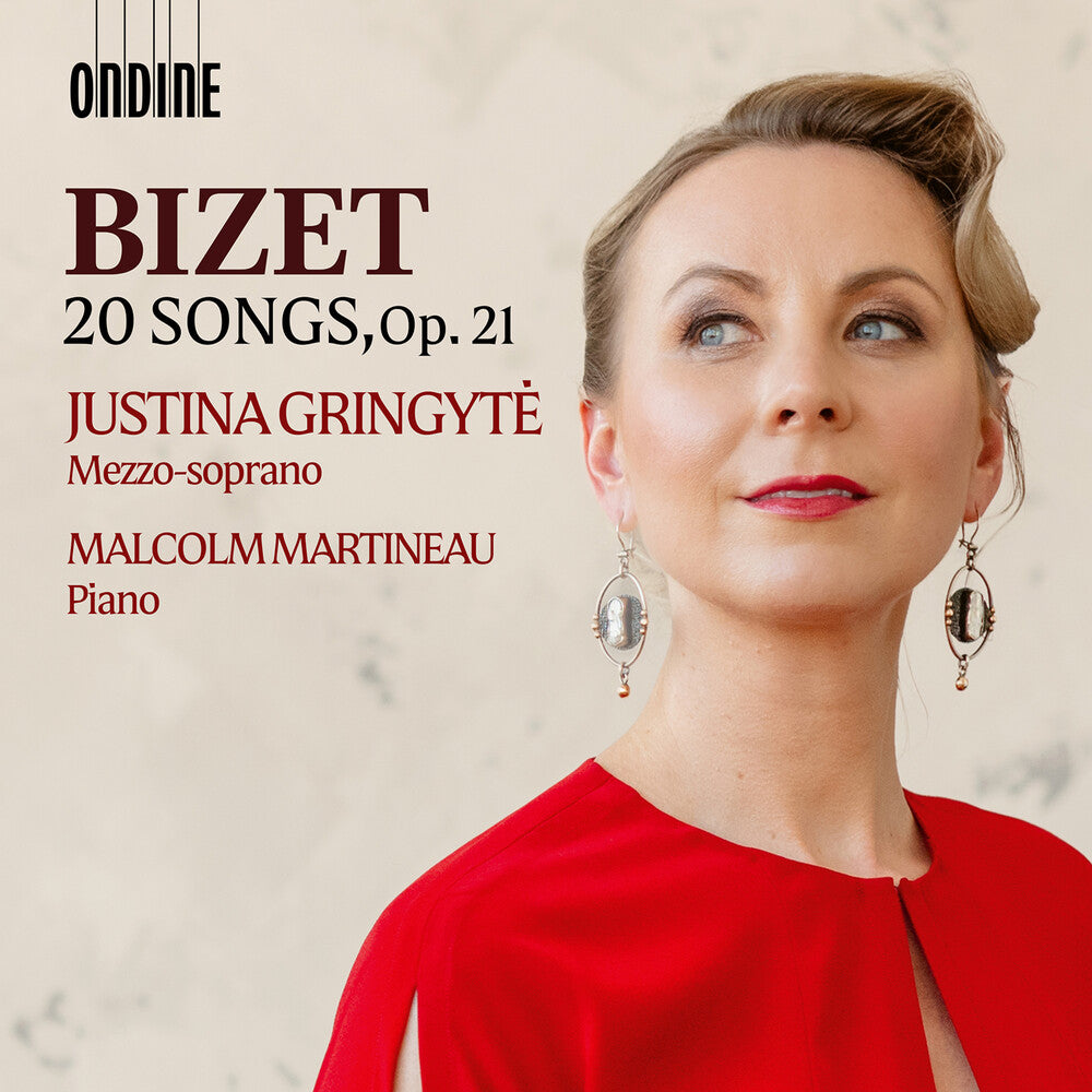the album cover for Justina Gringyte - Bizet: 20 Songs Op. 21