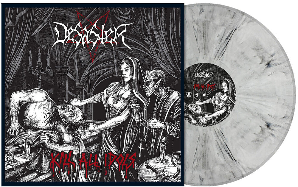 Desaster - Kill All Idols [White with Black Smoke Colored Vinyl] Vinyl Record