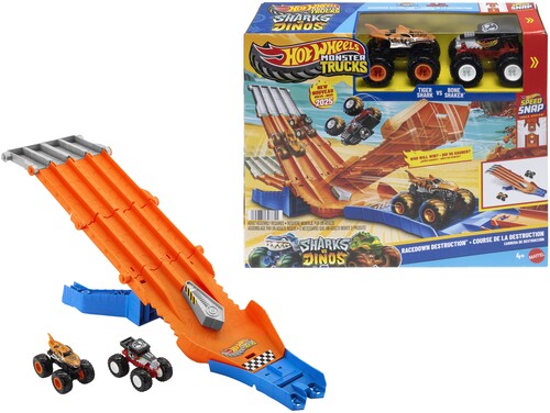 Hot Wheels Monster Trucks - Hw Monster Trucks Race Down Demolition Playset - Collectibles