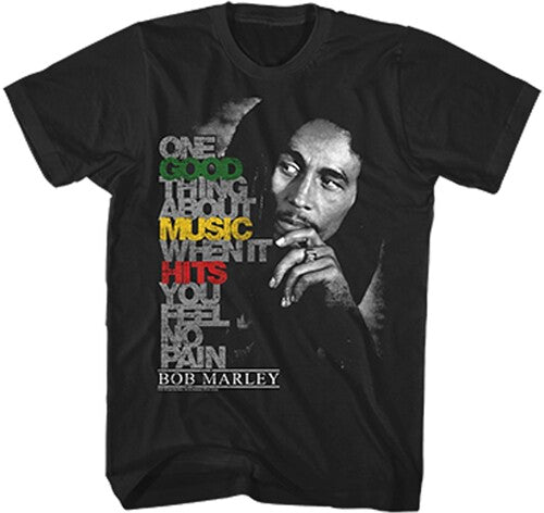 Bob Marley Good Music Hits Tshirt Med Blk Bm1745m - Bob Marley Good Music Hits Tshirt Med Blk Bm1745m - Apparel