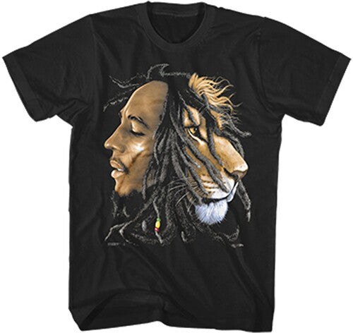 Bob Marley Profile With Lion Tshirt Lg Blk Bm1201l - Bob Marley Profile With Lion Tshirt Lg Blk Bm1201l - Apparel