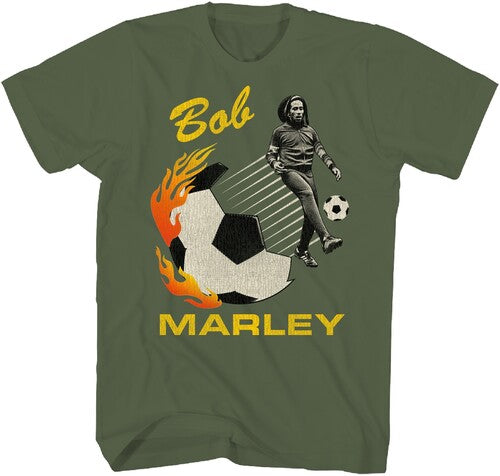 Bob Marley Soccer Tshirt Sm Olive Zrbm0657a1 - Bob Marley Soccer Tshirt Sm Olive Zrbm0657a1 - Apparel