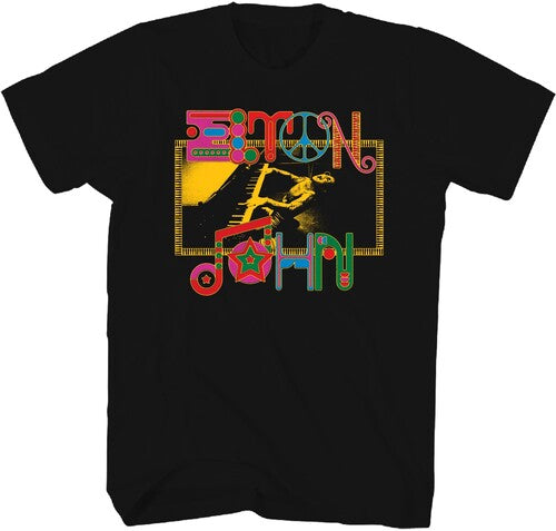 Elton John Ej Piano Photo Tshirt Lg Blk 17111156a3 - Elton John Ej Piano Photo Tshirt Lg Blk 17111156a3 - Apparel