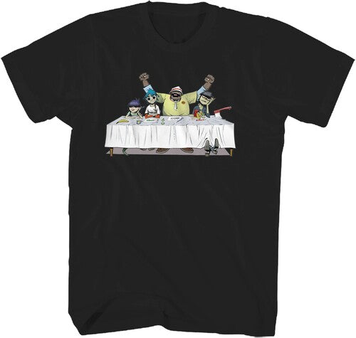 Gorillaz Dinner Table Tshirt Large Blk 24grz013a3 - Gorillaz Dinner Table Tshirt Large Blk 24grz013a3 - Apparel