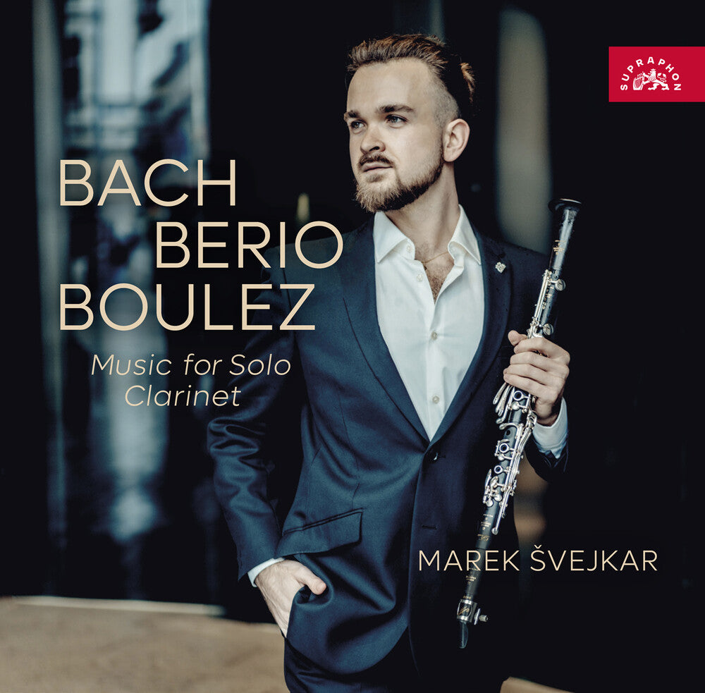 the album cover for Marek Svejkar - J.S. Bach Berio & Boulez: Music For Solo Clarinet