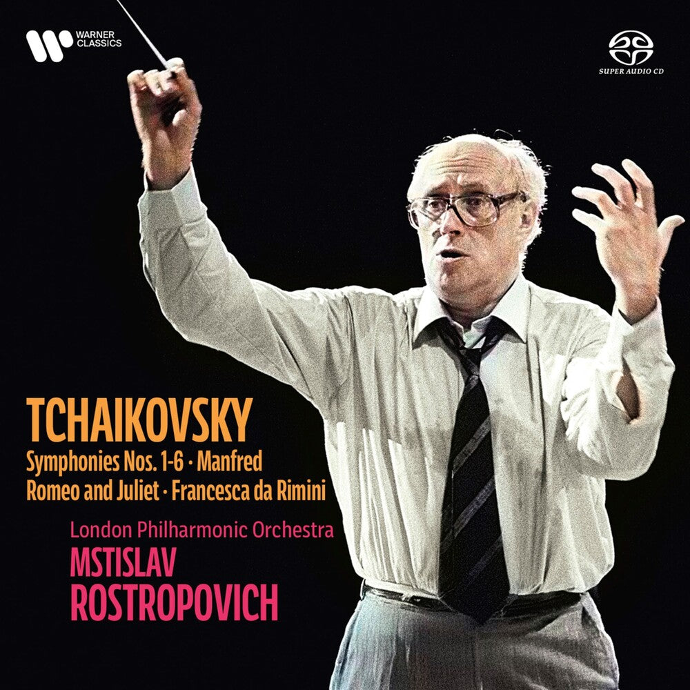 the album cover for Mstislav Rostropovich  / Lpo - Tchaikovsky: Symphonies 1-6 Manfred
