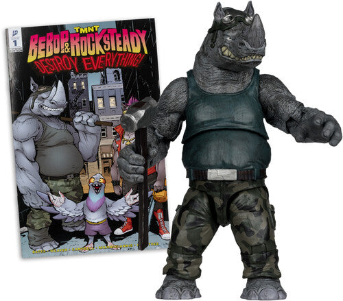 Tmnt 5in Figure With Comic Wv2 - Rocksteady - Tmnt 5in Figure With Comic Wv2 - Rocksteady - Collectibles