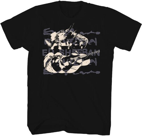 Ed Sheeran Photo With Guitar Tshirt Large Black - Ed Sheeran Photo With Guitar Tshirt Large Black - Apparel
