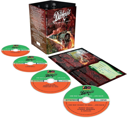 the album cover for The Darkness - One Way Ticket To Hell And Back (20th Anniversary) [Box]