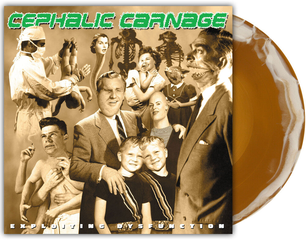 Cephalic Carnage - Exploiting Dysfunction - Deluxe 25th Anniversary Reissue [Bone White and Gold Merge] Vinyl Record