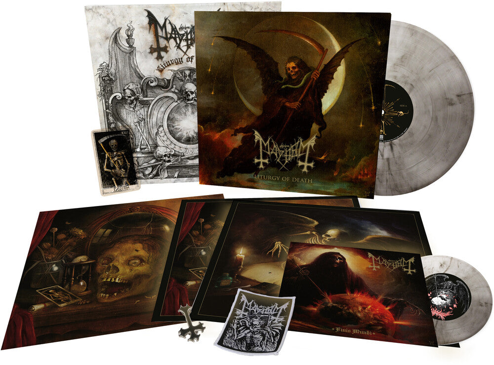 Mayhem - Liturgy Of Death [Limited Edition Clear-Black Marbled LP + 7 Inch Box Set] Vinyl Record