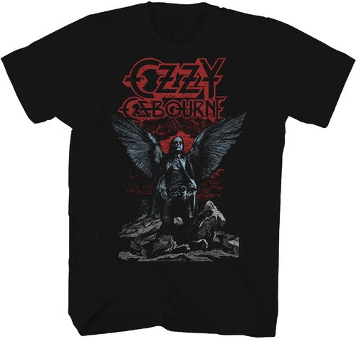Ozzy Osbourne Rain Angel Wings T-shirt 1x Lrg Blk - Ozzy Osbourne Rain Angel Wings T-shirt 1x Lrg Blk - Apparel