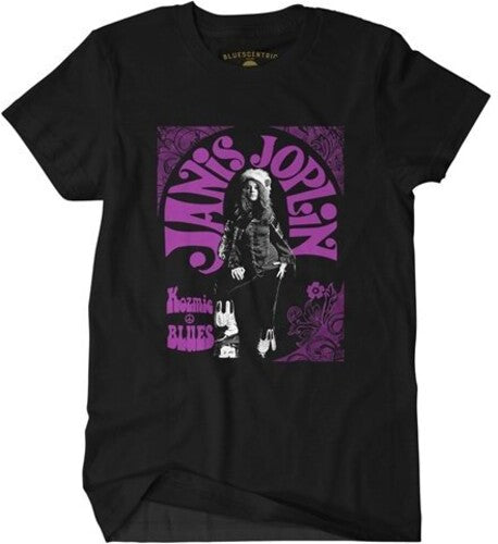 Janis Joplin Kozmic Blues Psych T-shirt Blk Large - Janis Joplin Kozmic Blues Psych T-shirt Blk Large - Apparel