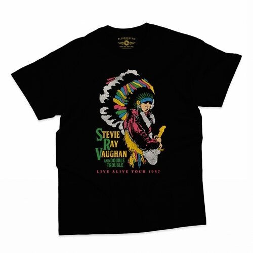 Stevie Ray Vaughan 1987 Tour T-shirt Black Large - Stevie Ray Vaughan 1987 Tour T-shirt Black Large - Apparel