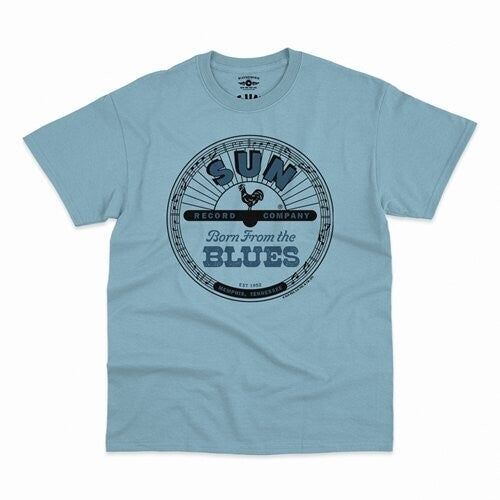 Sun Records Born Blues T-shirt Light Blue Small - Sun Records Born Blues T-shirt Light Blue Small - Apparel