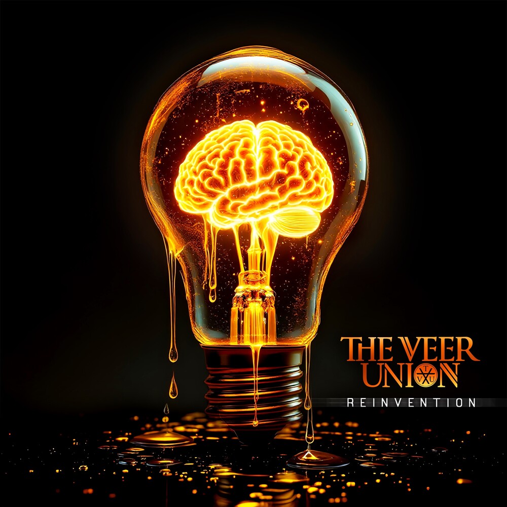 the album cover for Veer Union - Reinvention [Black Orange White Splatter]