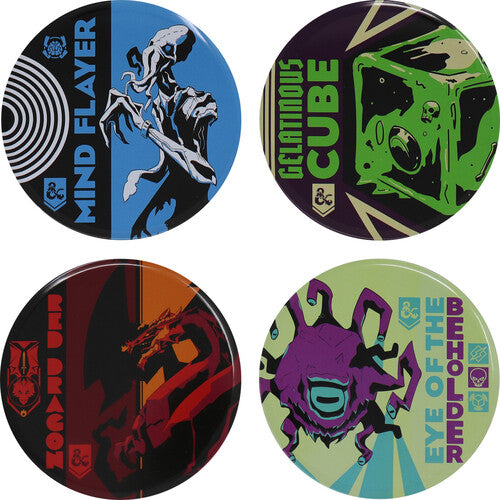 D&d Set Of 4 Printed Metal Coasters - D&d Set Of 4 Printed Metal Coasters - Collectibles