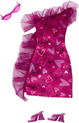 Barbie Complete Looks - Barbie Fashon Pack Ruffled Pink Heart Dress - Collectibles