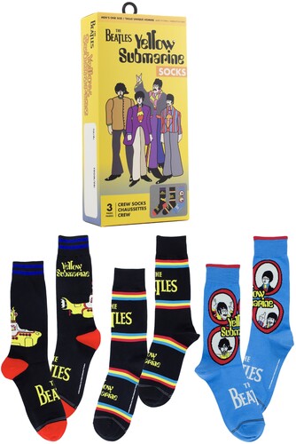 Perri's Beatles Yellow Submarine Sock 3 Pk Gift Bx - Perri's Beatles Yellow Submarine Sock 3 Pk Gift Bx - Apparel