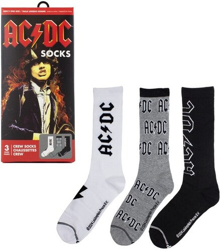 Perri's Ac/dc Crew Socks 3 Pack Gift Box - Perri's Ac/dc Crew Socks 3 Pack Gift Box - Apparel