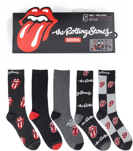 Perri's Rolling Stones Crew Socks 5 Pack Gift Box - Perri's Rolling Stones Crew Socks 5 Pack Gift Box - Apparel
