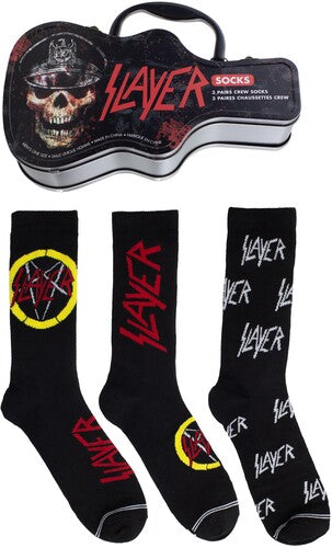 Perri's Slayer Crew Socks 3 Pack Guitar Shape Tin - Perri's Slayer Crew Socks 3 Pack Guitar Shape Tin - Apparel