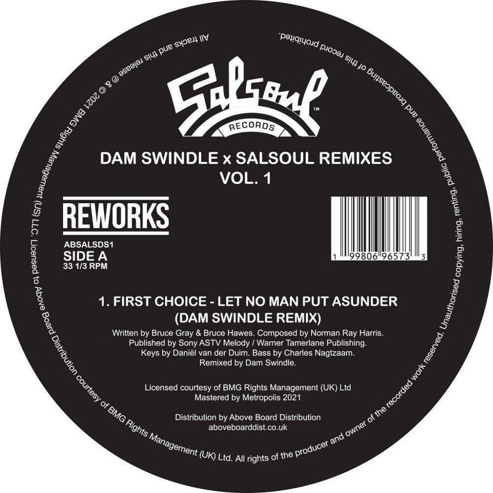 the album cover for Dam Swindle - Salsoul Remixes Vol. 1