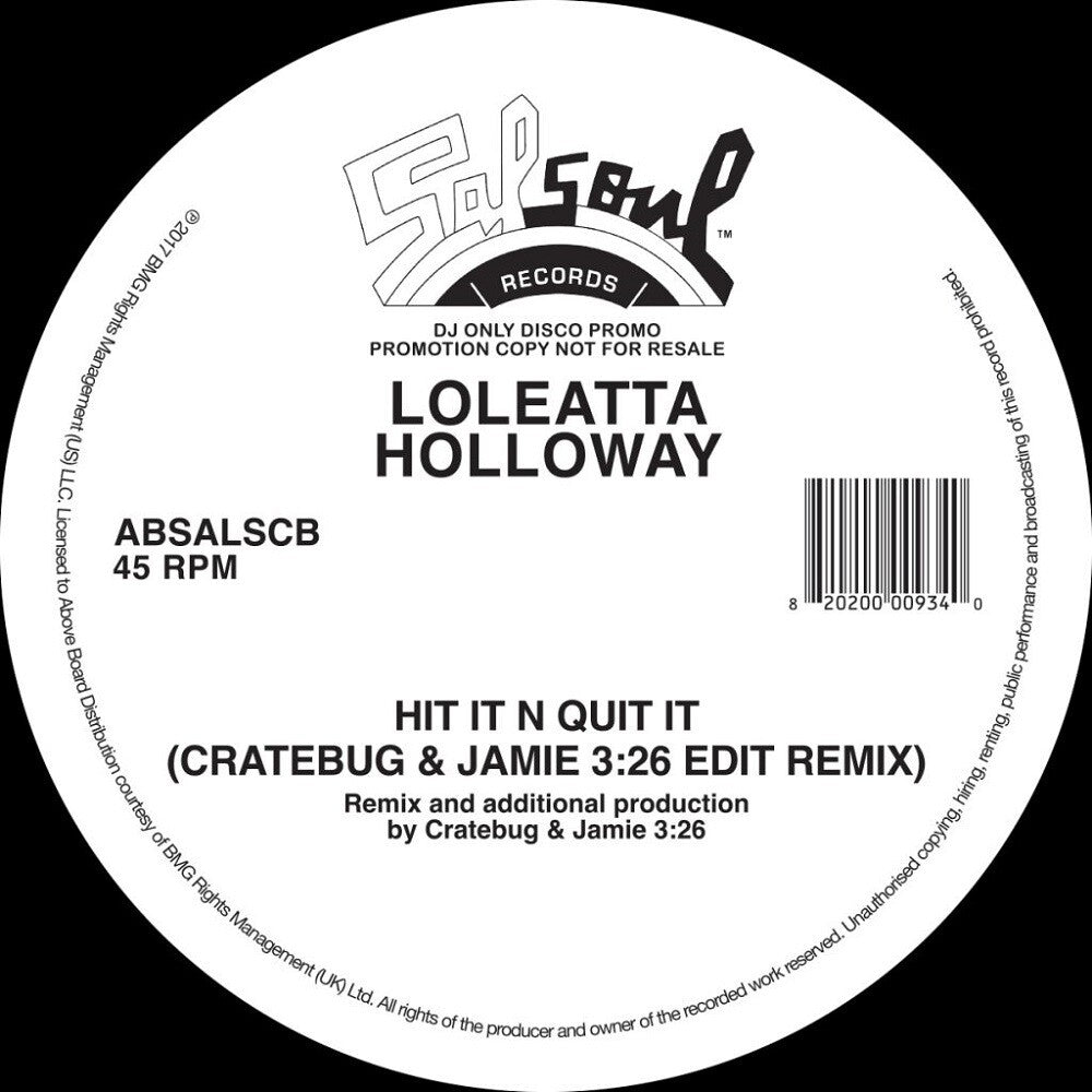 Hit It N Quit It (Cratebug & Jamie 326 Edit Remix) [12" Vinyl] Vinyl Record