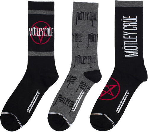 Perri's Motley Crue Knit Crew Socks (3 Pack) - Perri's Motley Crue Knit Crew Socks (3 Pack) - Apparel