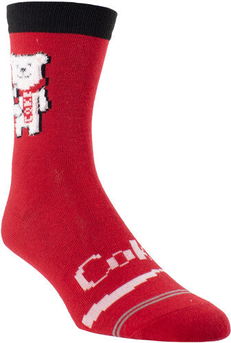 Perri's Coke Bear Fuzzy Women's Crew Socks - Perri's Coke Bear Fuzzy Women's Crew Socks - Apparel