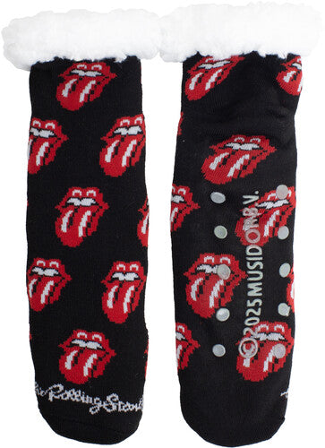 Perri's Rolling Stones Tongues Fuzzy Wmn Grippers - Perri's Rolling Stones Tongues Fuzzy Wmn Grippers - Apparel