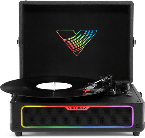 Victrola Journey Glow Bluetooth Suitcase Record Player Black (VSC700SB-BLK) - Turntable