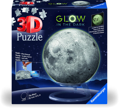 Ravensburger - Glow In The Dark Moon 72 Piece 3d Puzzle - Games