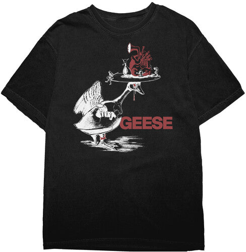 Geese Head On Platter T-shirt 2xl (black) - Geese Head On Platter T-shirt 2xl (black) - Apparel