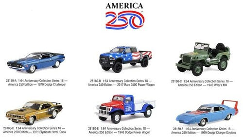 America 250 Coll 1:64 Scale Die-cast Car 12ct Pdq - America 250 Coll 1:64 Scale Die-cast Car 12ct Pdq - Collectibles