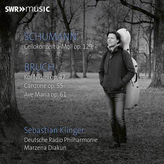 the album cover for Sebastian Klinger - Schumann & Bruch: Vc Con & Works For Vc & Orch