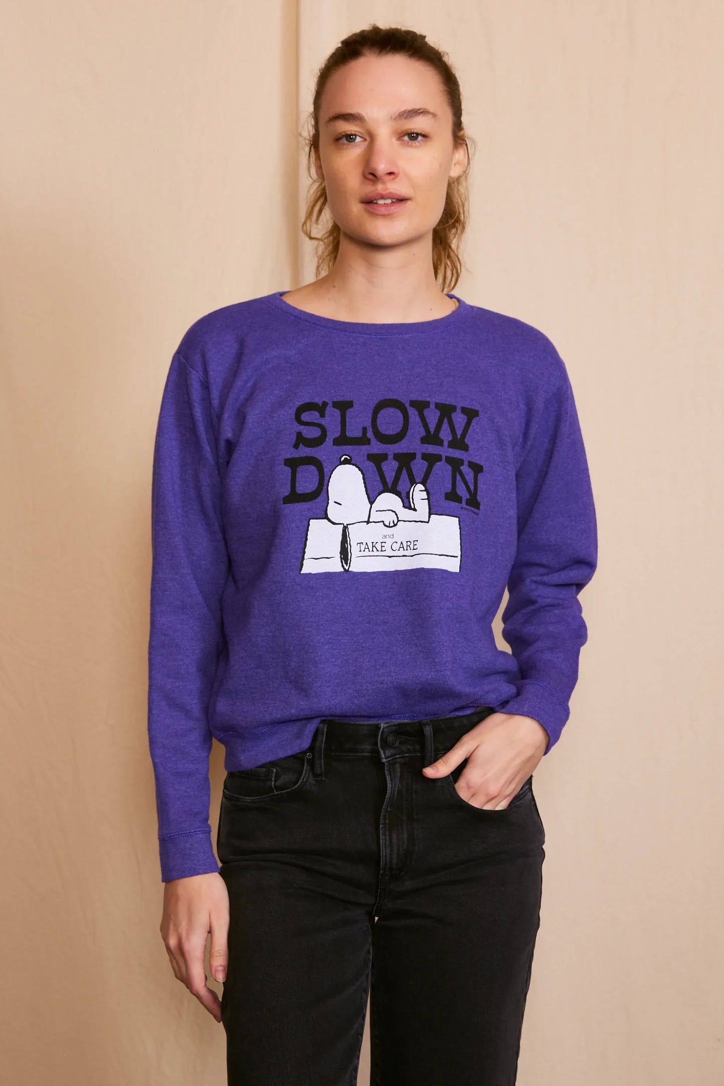 Peanuts Slow Down Authentic Vintage Womens Sweatshirt