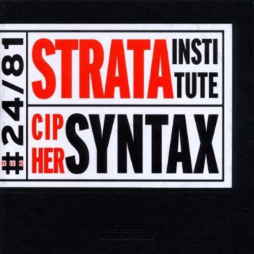 Strata Institute - Cipher Syntax - Music CD