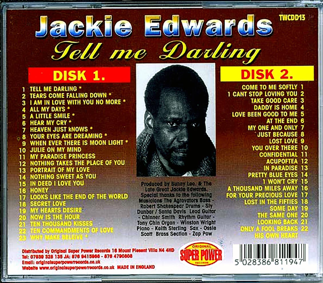 Jackie Edwards - Tell Me Darling (45 tracks) (2xCD) Music CD