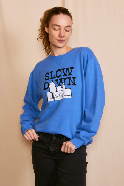 Peanuts Slow Down Authentic Vintage Womens Sweatshirt