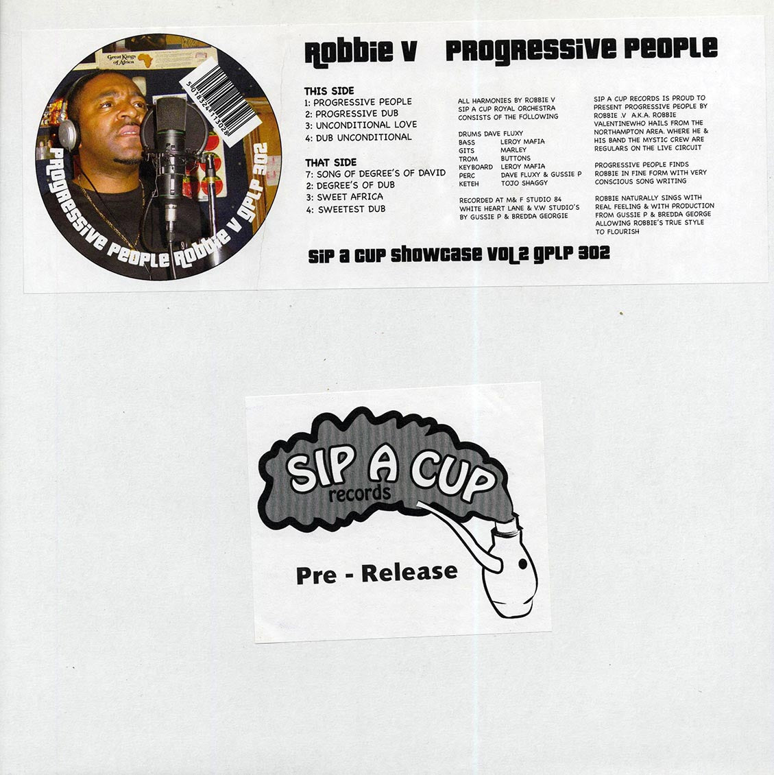 Robbie V - Progressive People (2008 FIRST PRESS) (orig. press) Vinyl Record