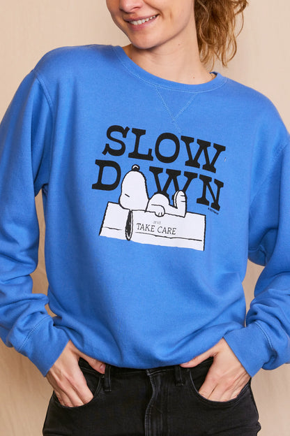 Peanuts Slow Down Authentic Vintage Womens Sweatshirt