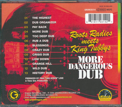 The Roots Radics, King Tubby - More Dangerous Dub: The Roots Radics Meet King Tubby Music CD