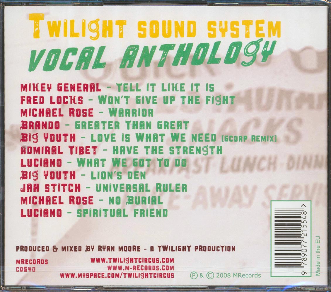 Luciano, Michael Rose, Fred Locks, Etc. - Twilight Sound System Vocal Anthology Music CD