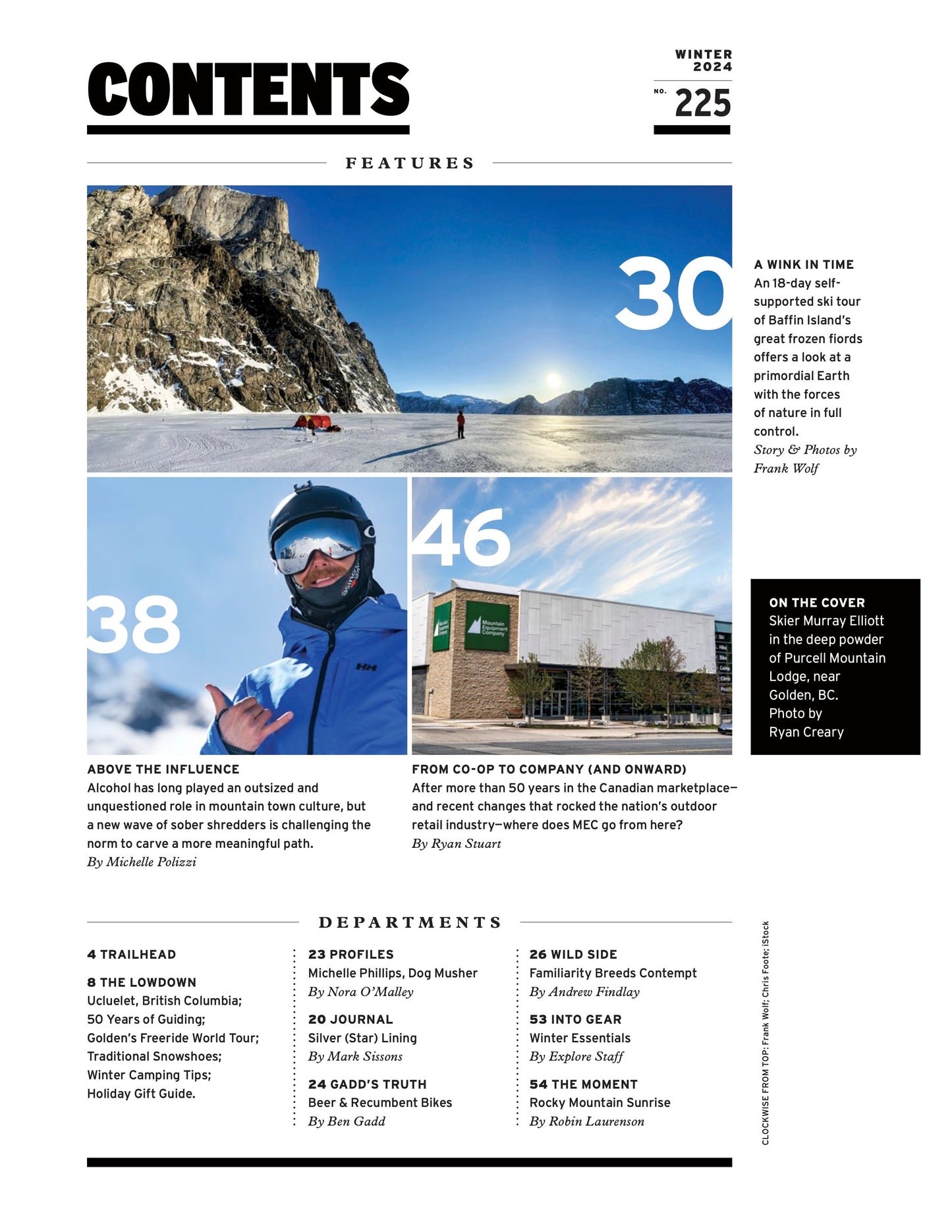 Explore - Winter 2024: 25+ Winter Gift Guide Essentials, Freeride World Tour, Sober Living In Mountain Towns, Skiing Baffin Island, MEC's Future, Traditional Snowshoes, Winter Camping Tips & More!