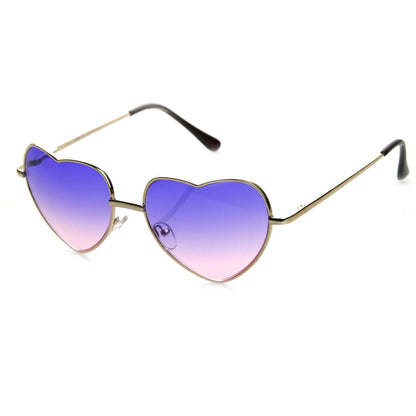 Cute Metal Heart Shape Rainbow Color Lens Sunglasses 9205